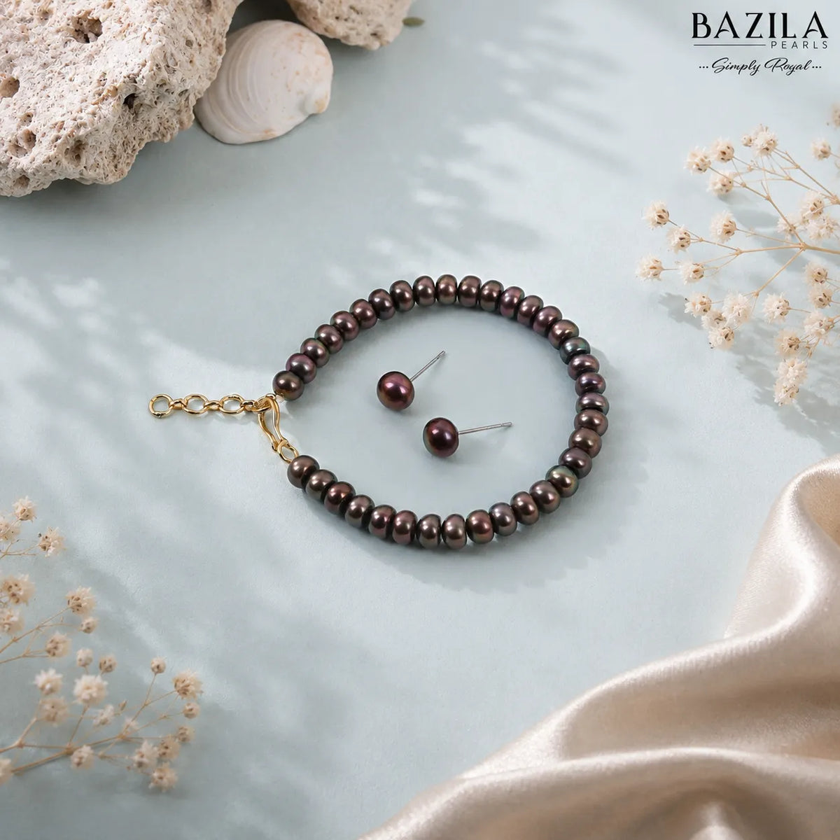 Classic Freshwater Black Pearl Jewelry Set