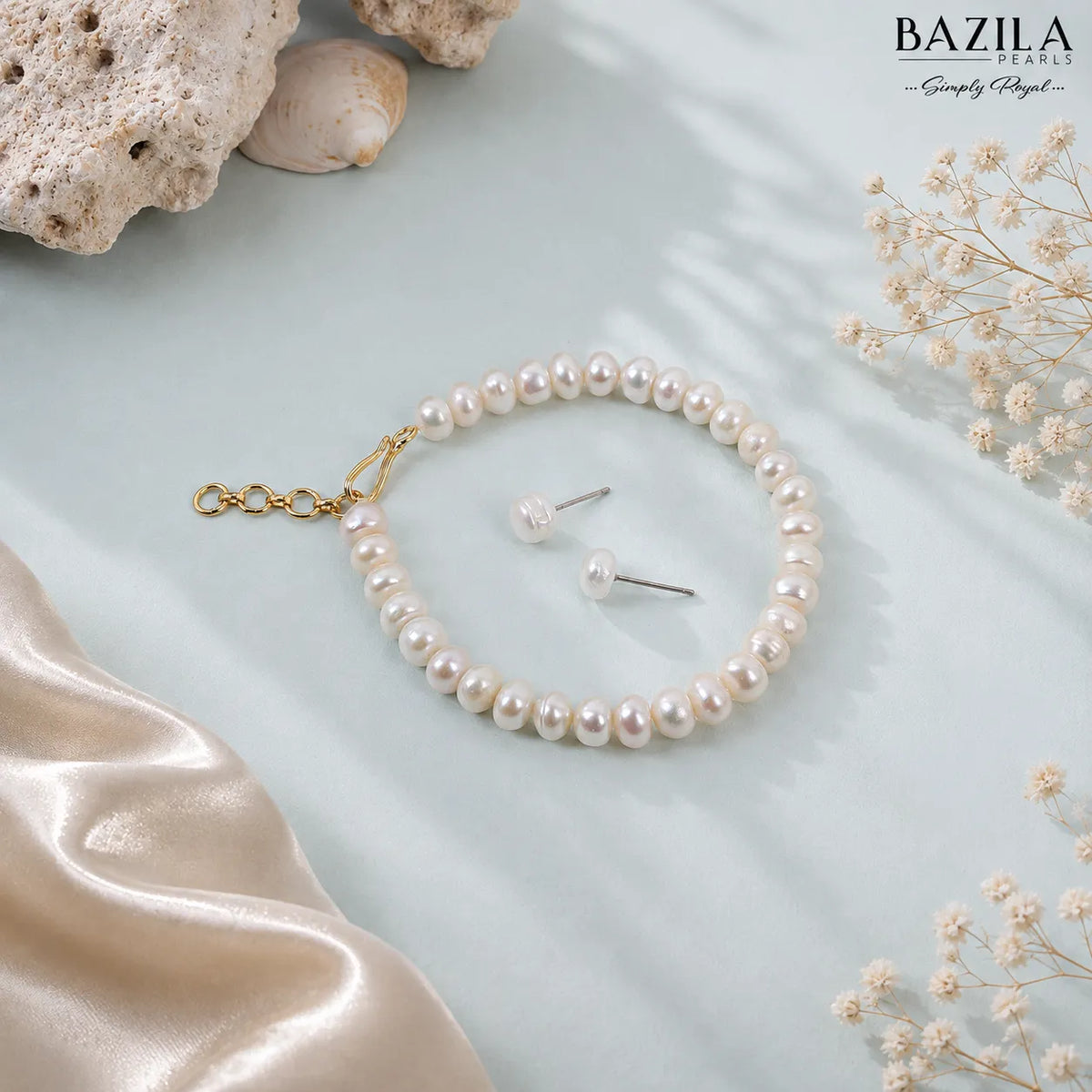 Classic Freshwater White Pearl Jewelry Set