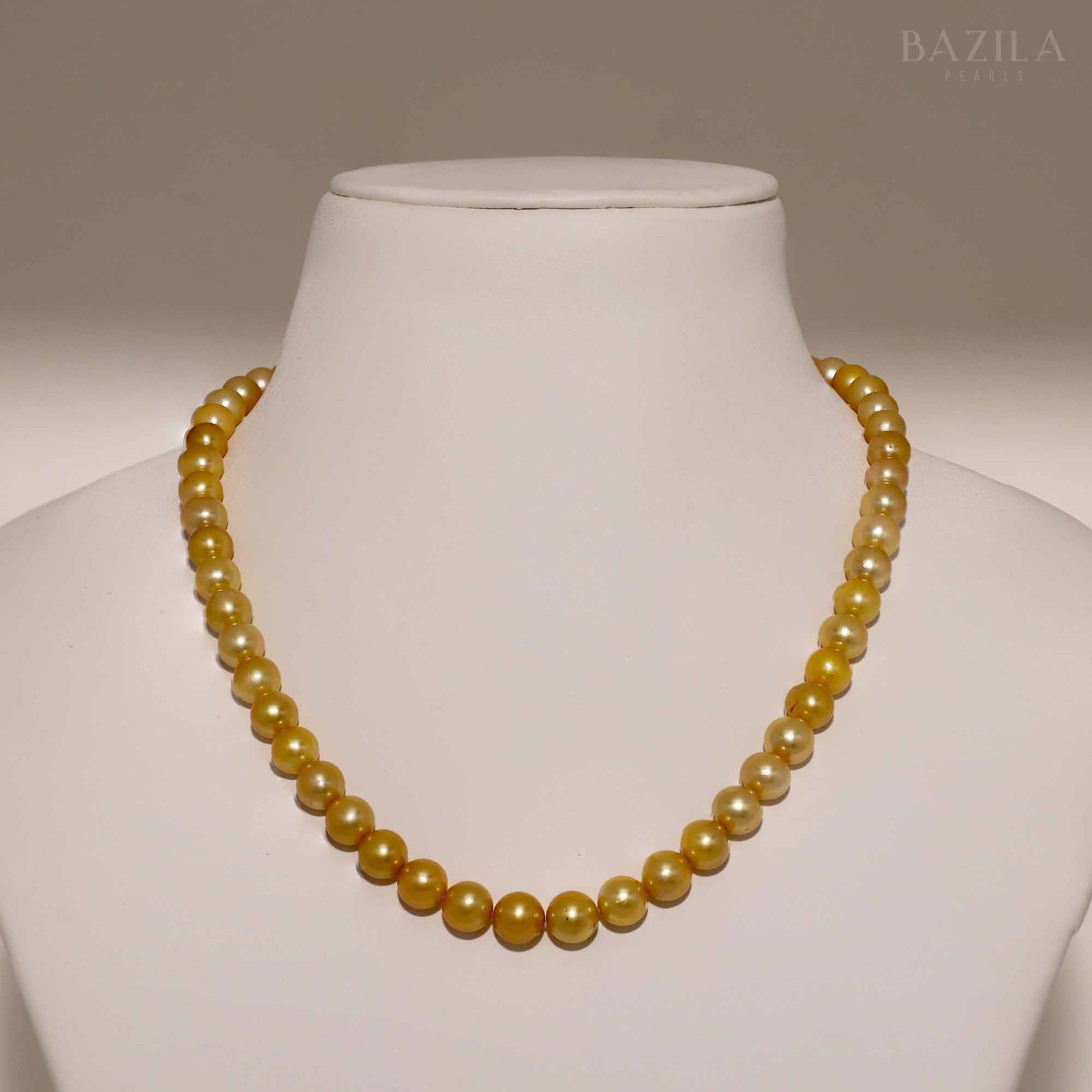 Warmth and Luxury in Golden Sea Pearl Necklace