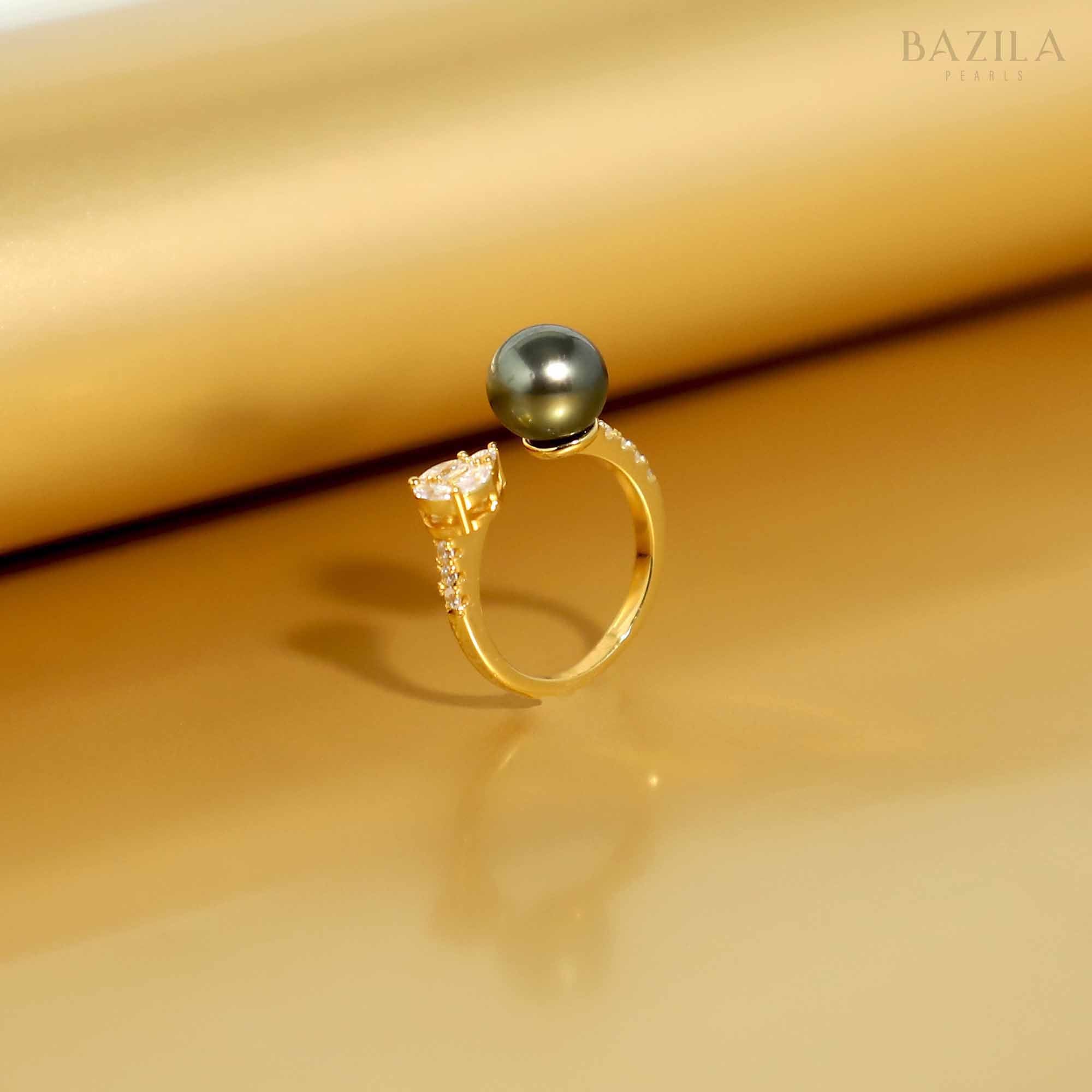 Sterling Silver Tahitian Pearl Ring – A Statement of Grace