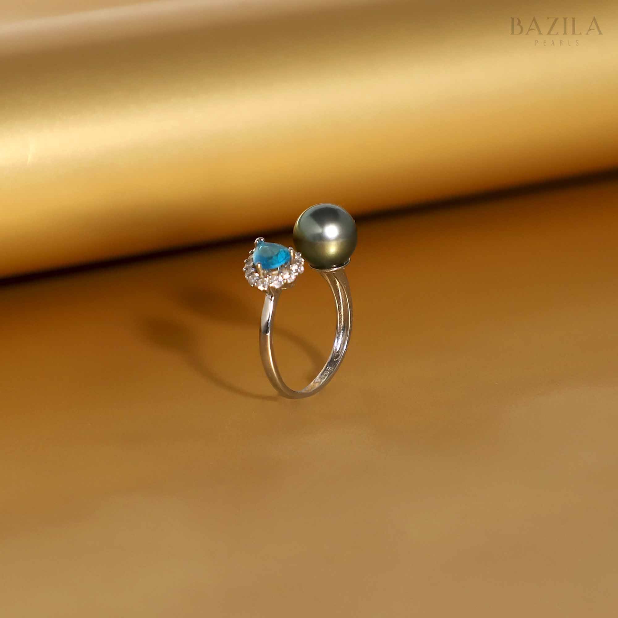 Mystical Elegance with Tahitian Pearl Ring