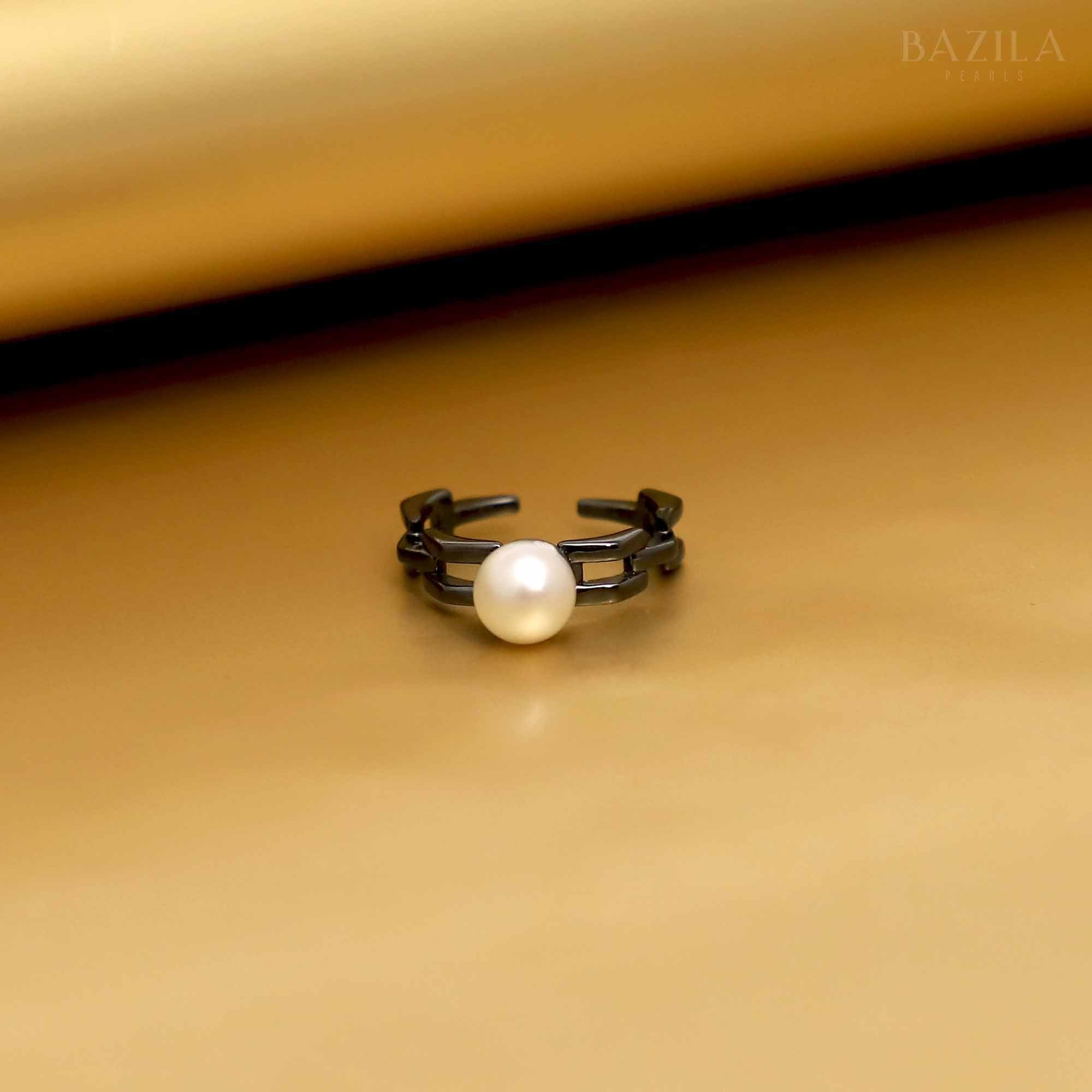 Modern Edge with South Sea Pearl Ring