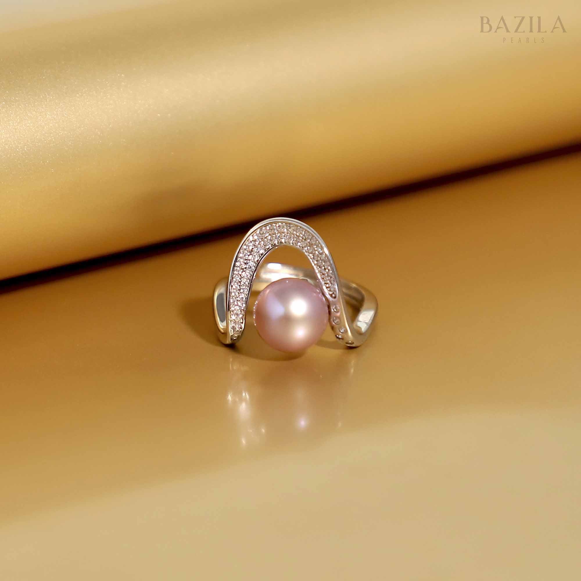 Tidal Wave Edison Pearl Cluster Ring