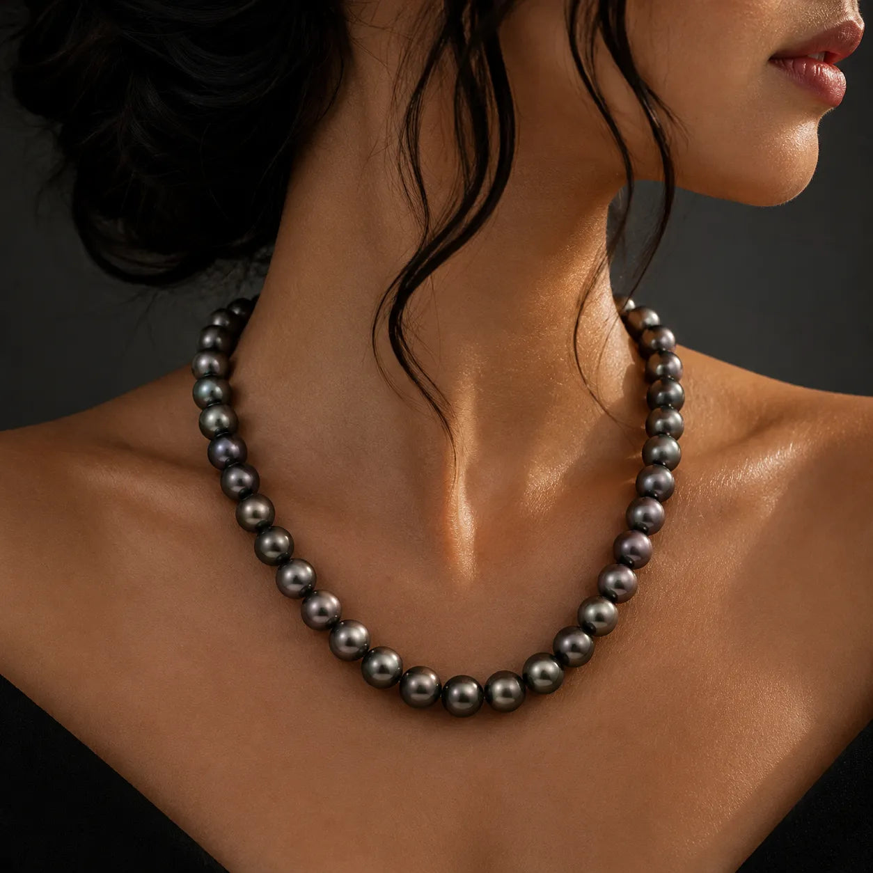 Sophistication in Bold Tahitian Black Pearls