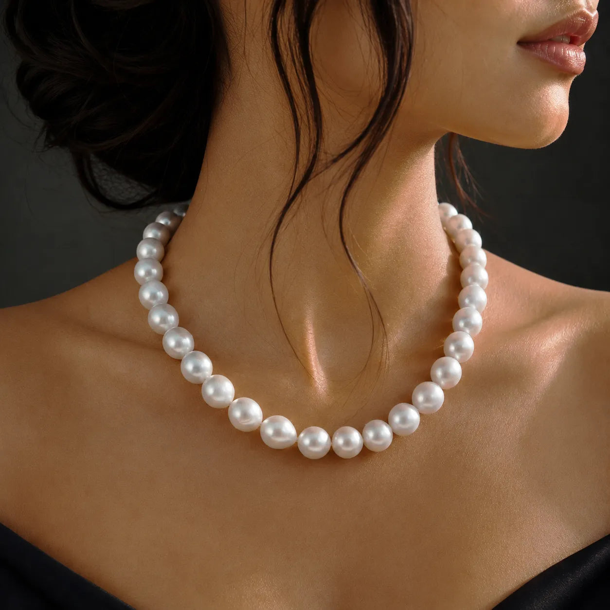 Organic Elegance in Baroque White Sea Pearls