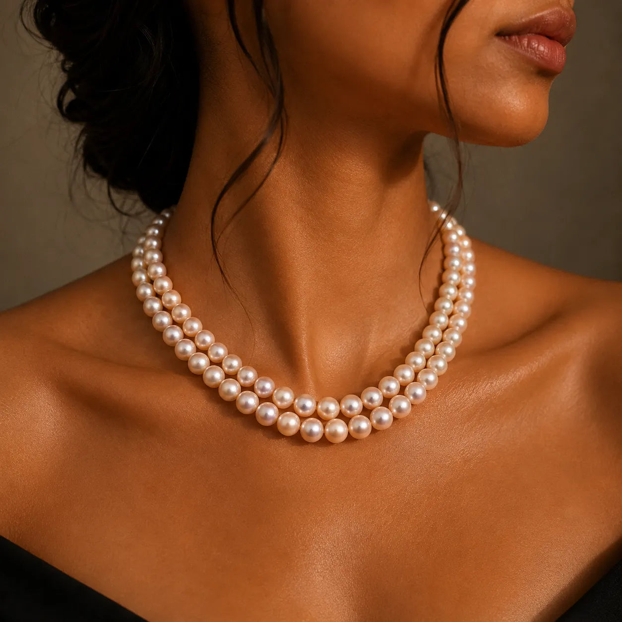 Timeless Twin Strand Pearl Necklace