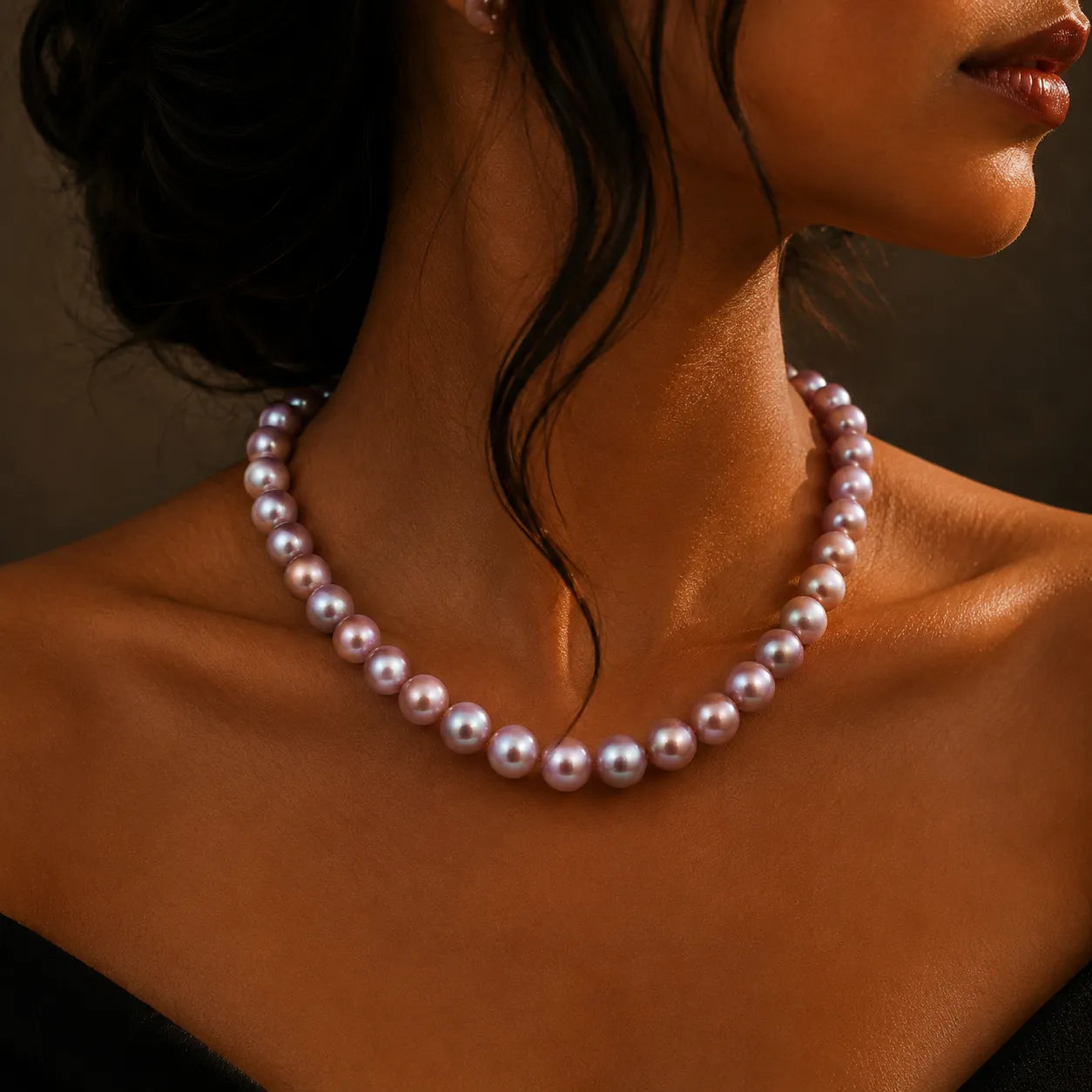 Lavender Lustre Pearl Necklace