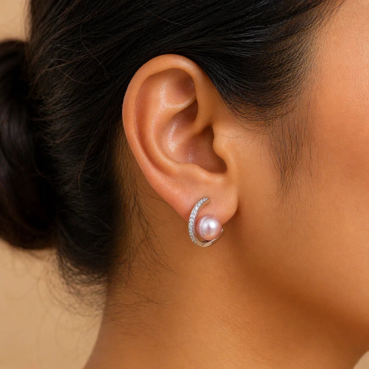 Timeless Edison Pearl & Zircon Silver earrings