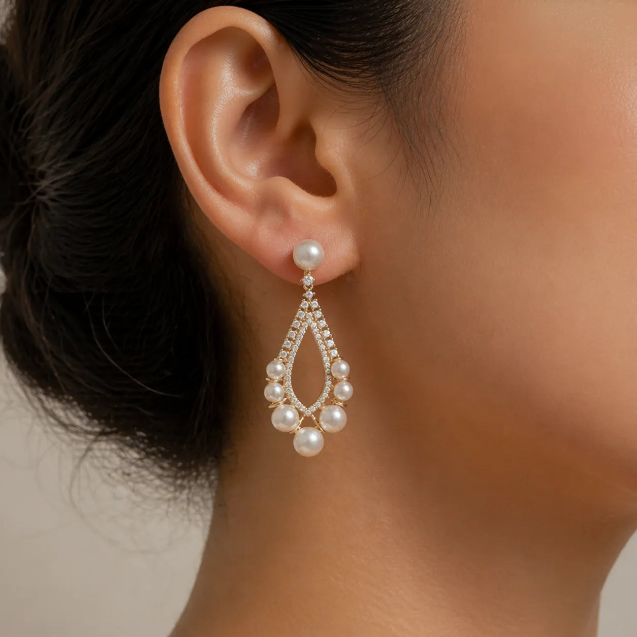 Luxury Silver Earrings with Akoya Pearls and Sparkling Crystal Detailing