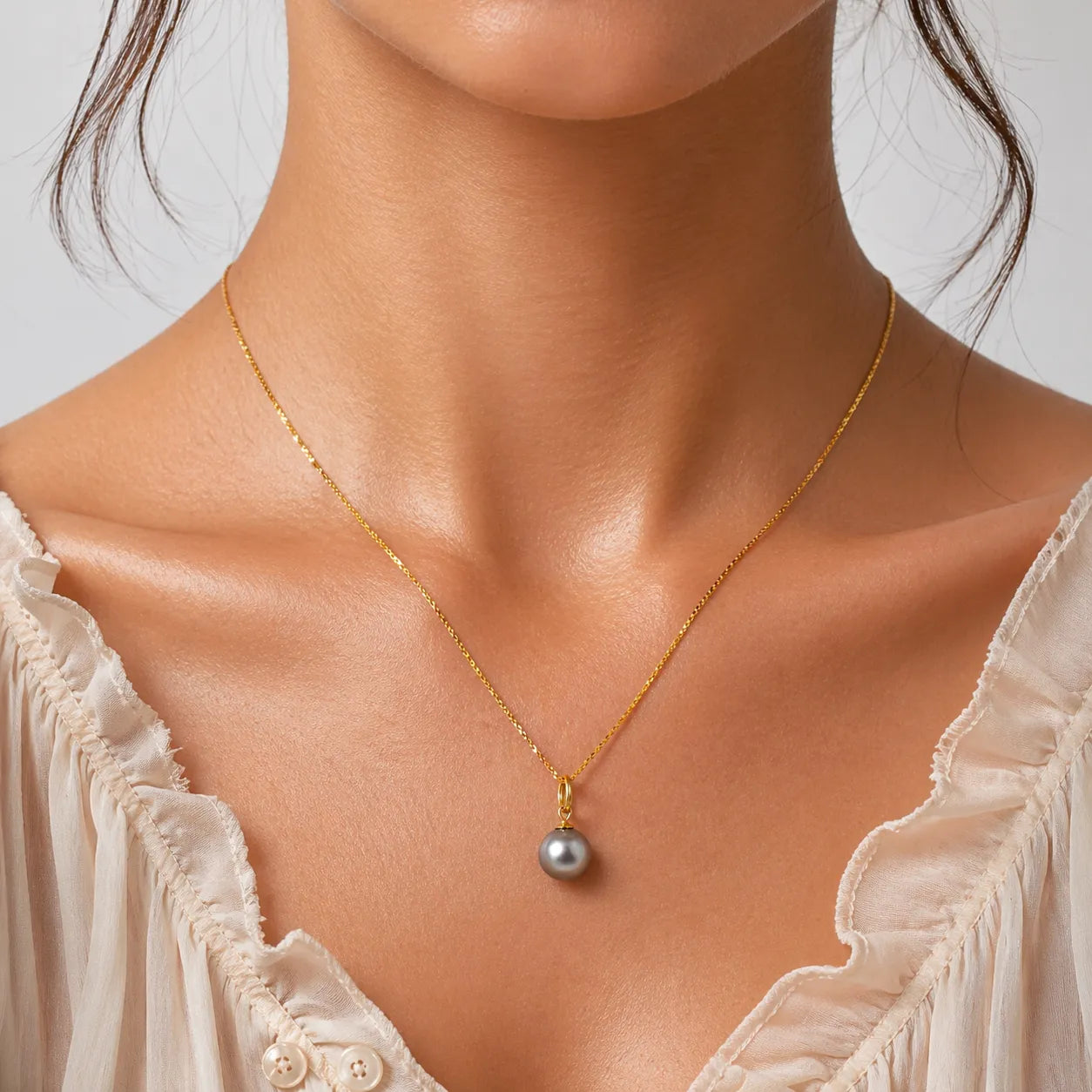 Classsic Akoya Grey Pearl Pendant