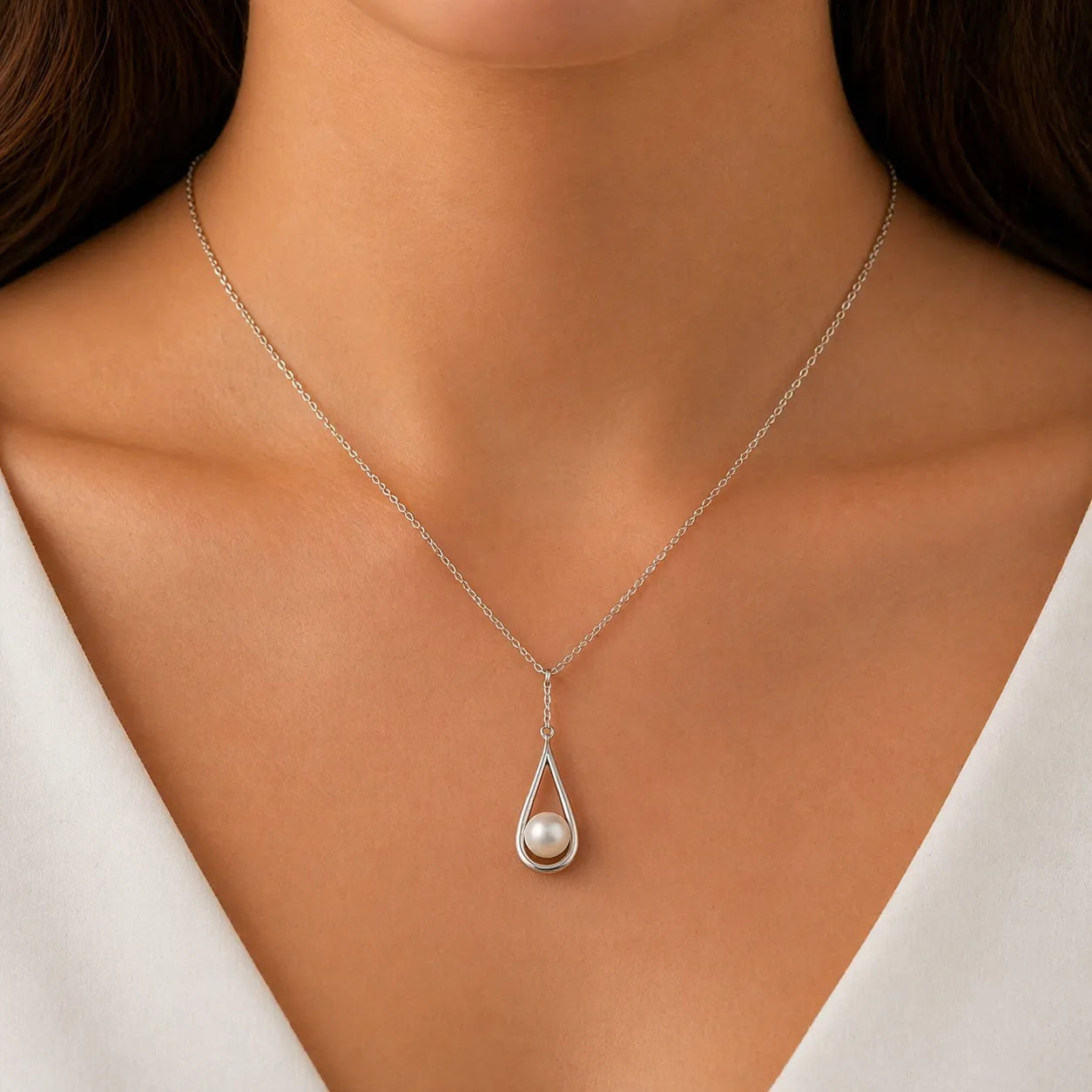 Seawater Cultured Akoya Pearl Pendant in Sterling Silver