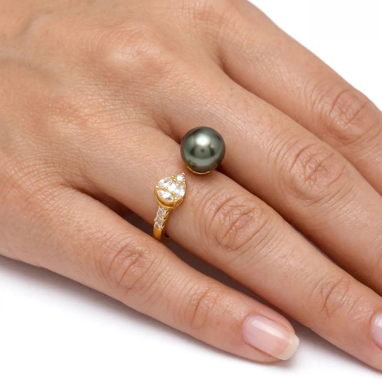 Sterling Silver Tahitian Pearl Ring – A Statement of Grace