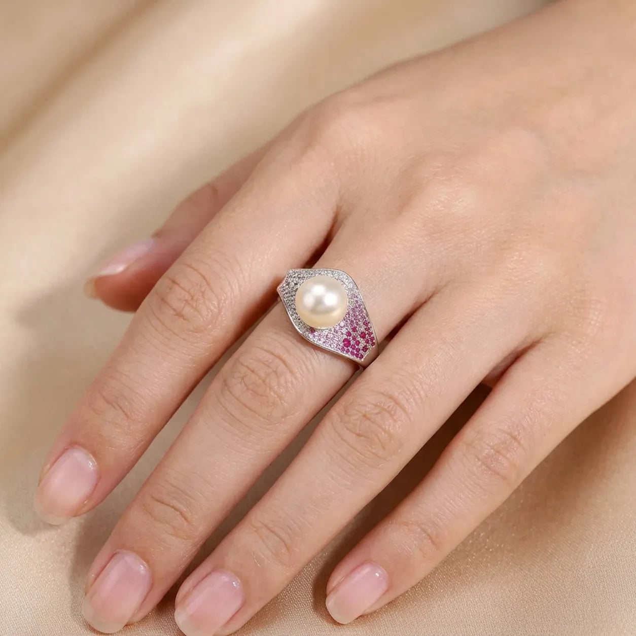 Delicate Sea water floating Silver Ring – Timeless Grace