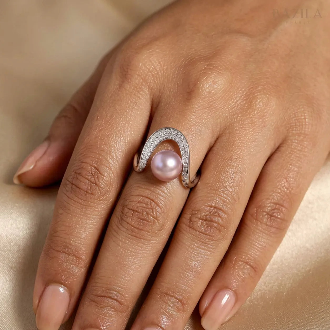 Tidal Wave Edison Pearl Cluster Ring